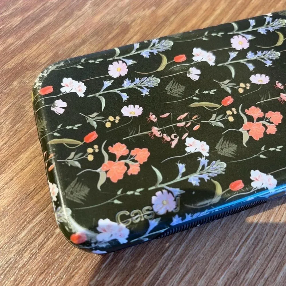 Black Floral Pattern iPhone 15 Case - Decorative Protective Cover